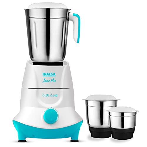 Inalsa Mixer Grinder Jazz Pro -550W With 3 Stainless Steel Jars ( White/Green )