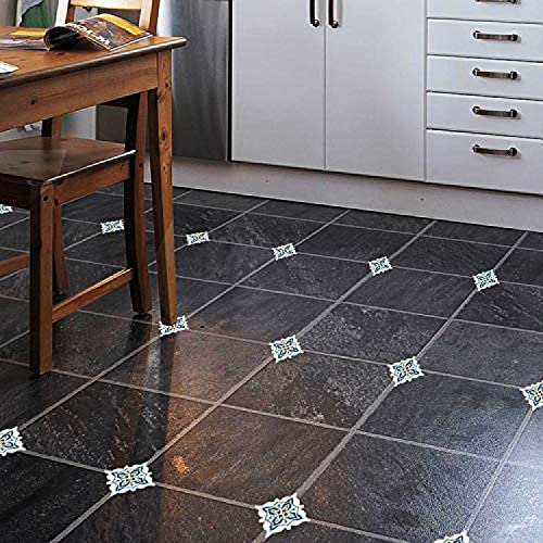 Jaamso Royals Multicolor Square Tile Design Vinyl Peel And Stick Self Adhesive Home Decor Floor Sticker (45 Cm X 30 Cm)