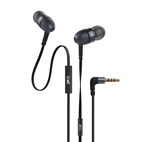 Boat Bassheads 225 Wired In Ear Earphone With Mic (Black Indi)