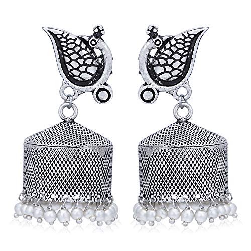 Sukkhi Classy Oxidised Pearl Jhumki Earring For Women (Skr70484)