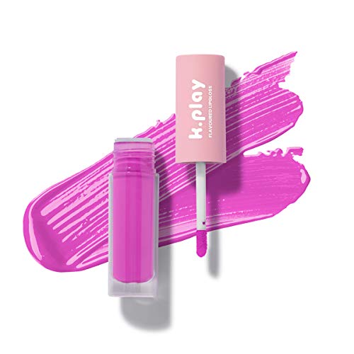 Myglamm K.Play Flavoured Lipgloss-Lychee Twirl (Purple)-4.7 Ml | Enriched With Vitamin E & Jojoba Oil | Nourishing Flavoured Transparent Lipgloss | High-Shine Finish |