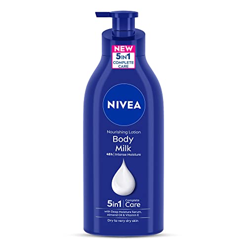 Nivea Body Lotion For Very Dry Skin, Nourishing Body Milk With 2X Almond Oil 48H Moisturization, For Men & Women, 600 Ml