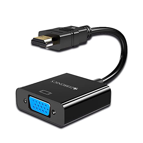 Zebronics Hav01 Hdmi To Vga Adapter With Full Hd 1080P @ 60Hz Native Resolution, Gold Plated Connectors, Plug Play Usage, Strong And Durable Build Quality
