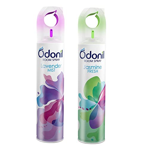 Odonil Air Freshener Spray For Home And Office – Lavender Mist And Jasmine Fresh (Pack Of 2, 220Ml Each) | Long-Lasting Fragrance