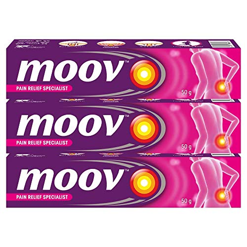 Moov Fast Pain Relief Cream – 50G (Pack Of 3) | Suitable For Back Pain, Muscle Pain, Joint Pain, Knee Pain | 100% Ayurvedic Formula | Suitable For Sports & Gym Related Injuries