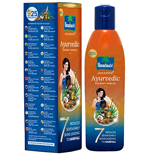 Parachute Advansed Ayurvedic Coconut Hair Oil With Neem, Amla, Bhringraj & 22 Natural Herbs | Reduces Dandruff, Thinning & Prevents Hair Fall | 400Ml