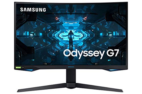 Samsung 27-Inches 68.4Cm 2560 X 1440 (Qhd) Pixels Odyssey G7 Gaming, 240 Hz, 1Ms, 2K, Curved Monitor, Has, Wqhd, Qled, Hdr600, G-Sync Compatible Lc27G75Tqswxxl, Black