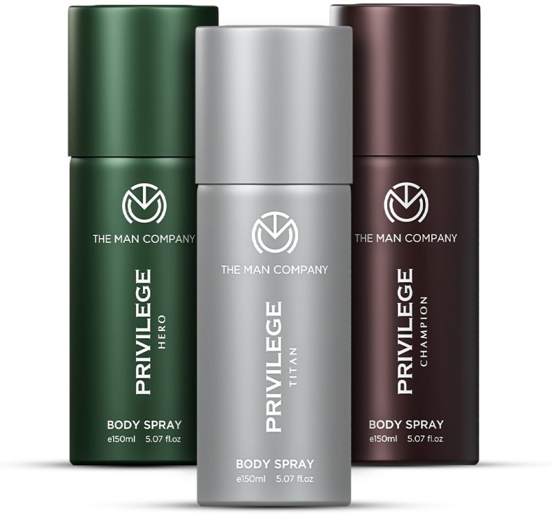 The Man Company Hero, Champion & Titan | Long-Lasting Deos Privilege Deodorant Spray – For Men(450 Ml, Pack Of 3)