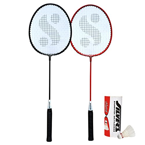 Silver’S Sil-Sm-Combo-5 Aluminum Badminton Racquets And Shuttlecocks Set, White