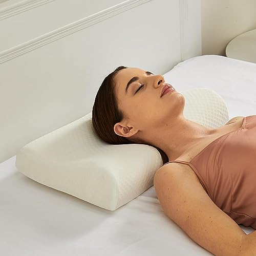 Status Orthopedic Memory Foam Bed Pillow For Sleeping, Neck Pain Relief | Soft Yet Supportive| Suitable For Side & Back Sleepers | Inner Cover Only (Opp Contour, Standard 1Pc)